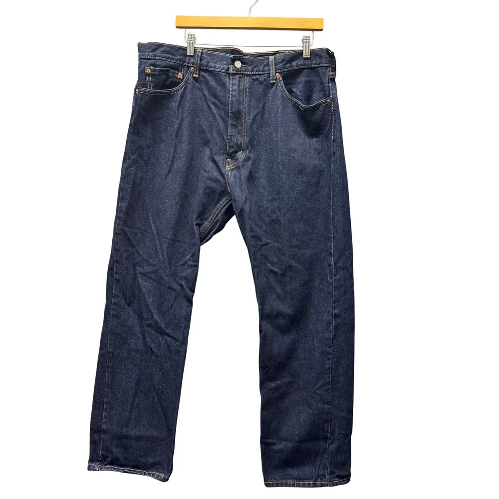 Levi's 505 Jeans Mens 40x30 ACTUAL Regular Fit Dark Wash Denim Classic